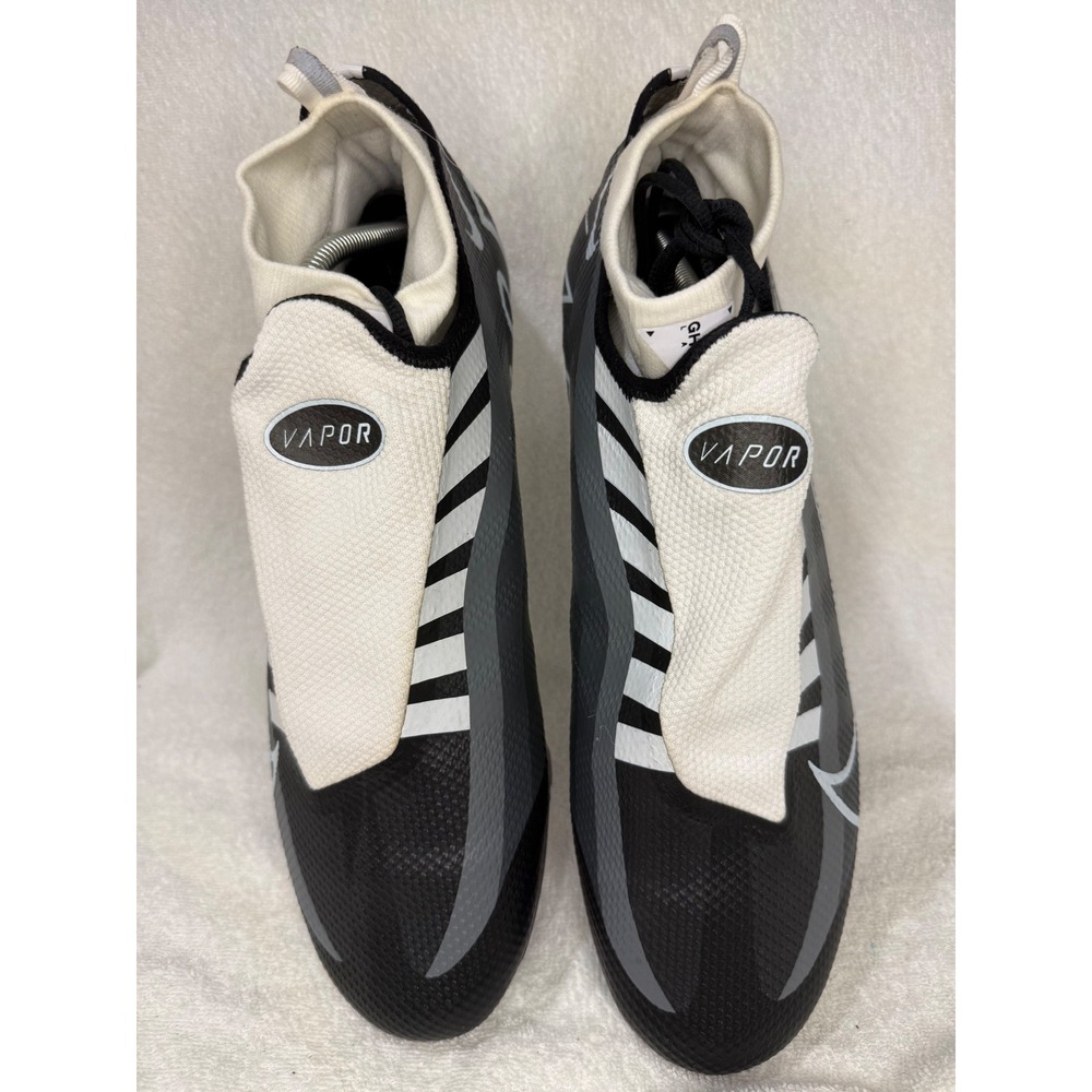 Nike Vapor Edge Pro 360 Football Cleats Mens Black White Grey Ghost Lace - Picture 4 of 7